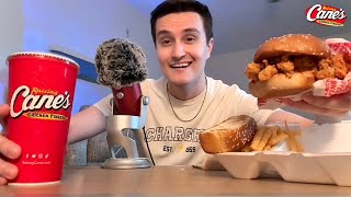 ASMR | Trying Raising Canes Chicken Sandwich (Mukbang) 🍗🐔