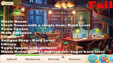 Manor Matters hidden objects All levels fail on Hall Day 1 - part II HD - flask, portrait, mousetrap