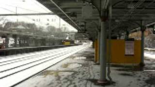 Acela Express 2164 in Snow with Horn Blasts