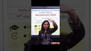 NICL Assistant Recruitment Notification Out | NICL VACANCY for 500 Posts | Insurance Job #shorts