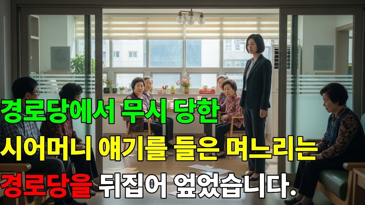 경로당에서 무시 당한 시어머니 얘기를 들은 며느리는 경로당을 뒤집어 엎었습니다