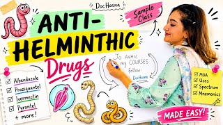 Anti-Helminthic Drugs PHARMACOLOGY |  Made EASY | Albendazole, Mebendazole, Praziquantel & More