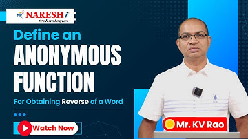 How to Reverse a Word in Python Using an Anonymous Function | NareshIT #pythontutorial
