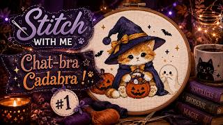 ✨ STITCH WITH ME #1 | Cat-bra Cadabra! 🐾🎃 | Halloween Cross Stitch Special ✨ screenshot 3