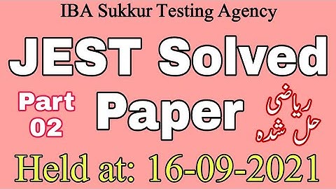 JEST Fully Solved Paper by IBA || Held at 16-09-2021 || IBA Solved Paper || Part-02 || JobzMcqz