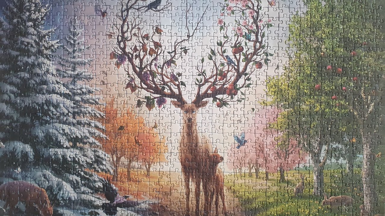 Der magische Hirsch und die vier Jahreszeiten - 1000 Teile