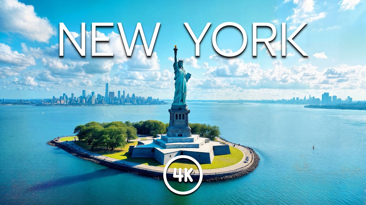 NEW YORK 4K | Skyscraper Shadows & River Calm with Soft Piano