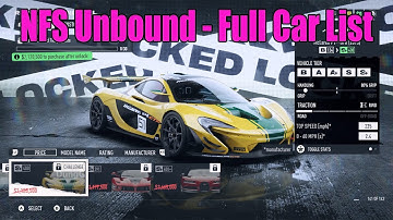 Need For Speed Unbound Full Car List - 143 Cars