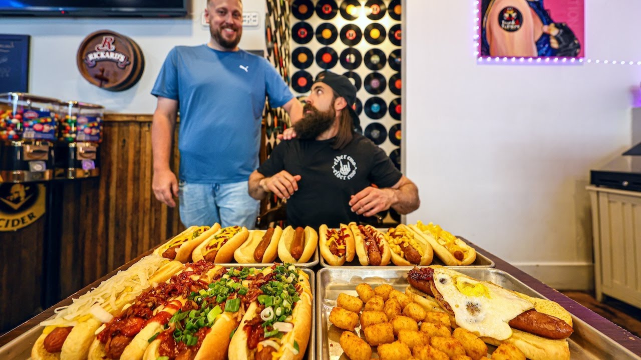 THE BEST HOT DOG CHALLENGE I'VE EVER DONE...BREAK THE HOUSE RECORD AND IT'S FREE! | BeardMeatsFood