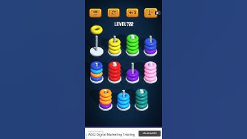 Hoop Sort Puzzle - Color Ring Stack Sorting Game Level 722 Solution