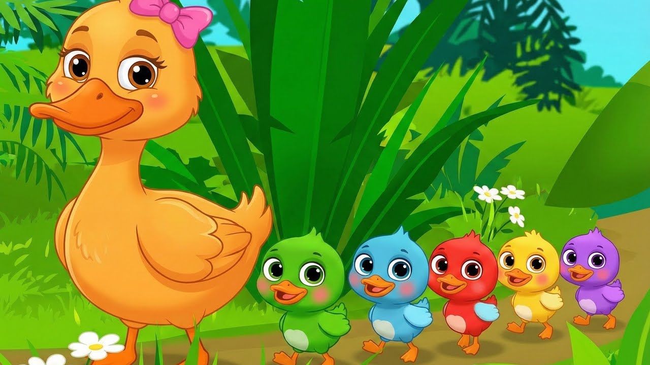 Five Little Ducks 🦆 | Fun Adventure Nursery Rhyme for Kids | Counting Song