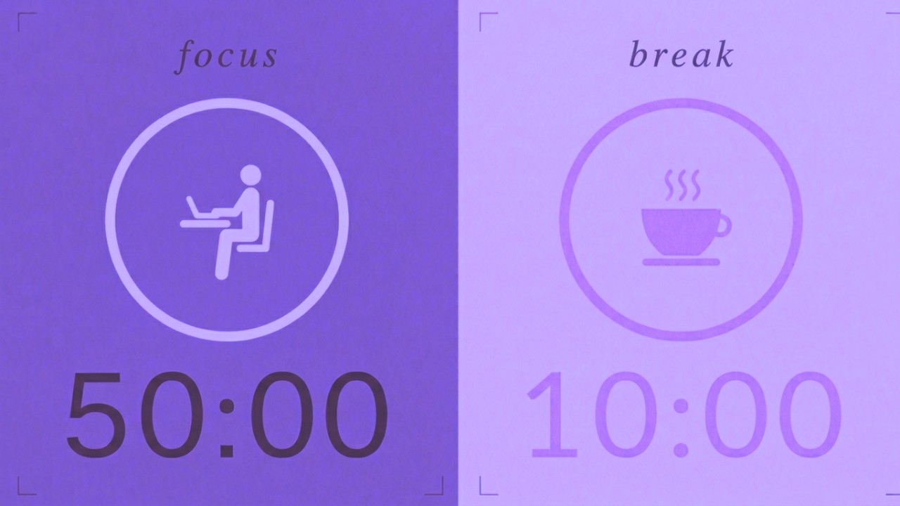 50/10 Pomodoro Timer with Brown Noise 🎧 3-Hour Study with Me for Deep ...