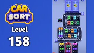 Car Sort color puzzle level 158 walkthrough solution gameplay 