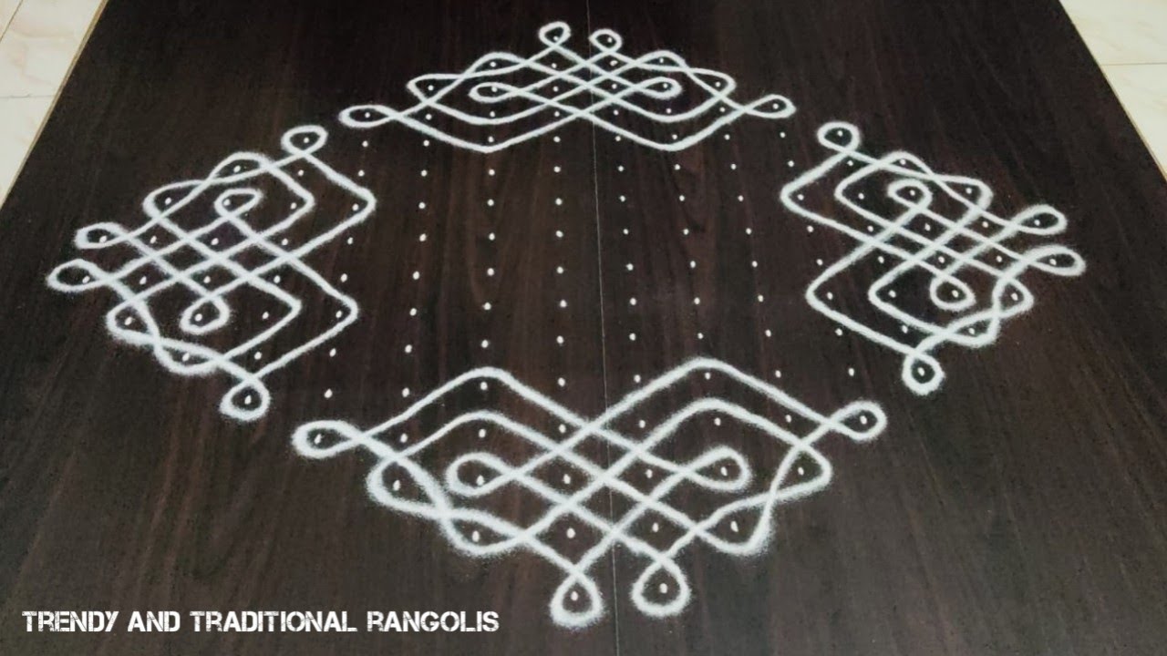 16-2 dots big sikku kolam | Traditional kambi kolam |melikala muggu |Trendy and traditional rangolis