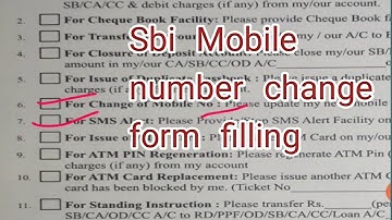How to apply Sbi application for Mobile number change in tamil/Form filling sbi mobile number change