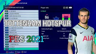 Tottenham Hotspur - Player Faces & Ratings - PES 2021 PS3 Gembox Patch