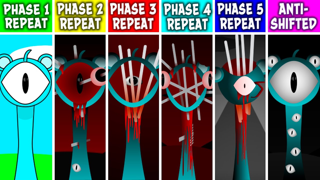 Sprunki PHASE 1-2-3-4-5 But Everyone Is REPEAT After ANTI-SHIFTED PHASE 3