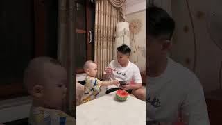 Thumbnail for Cute Baby Teaches His Dad A Lesson When He Can't Eat Watermelon #funny #father #cute #fatherhoodjoy