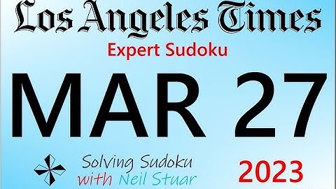 LA Times  Expert Sudoku, March 27, 2023