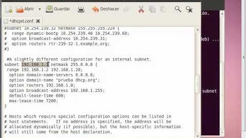 Instalación de un Servidor DHCP en ubuntu 10.04