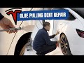 Glue Puling Tesla Model 3 Quarter Panel | Paintless Dent Repair