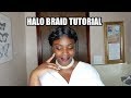 CLASSY HALO BRAID UPDO QUICK & EASY! ON 4B HAIR