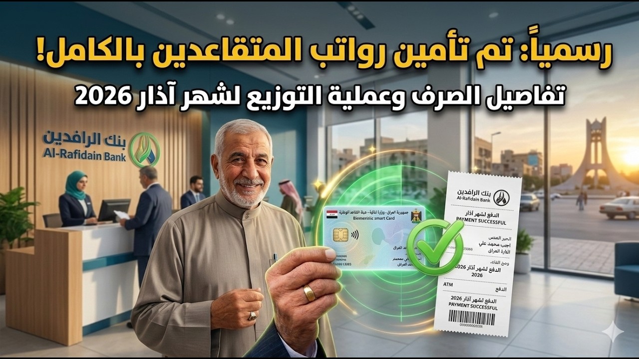 عاجل : حقيقه تأجيل رواتب المتقاعدين بسبب أوضاع العراق!  وموعد الصرف الرسمي لشهر آذار 2026