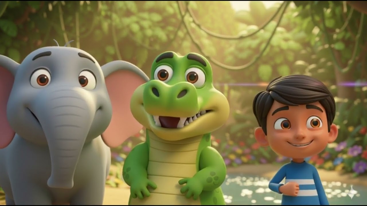 Funny Crocodile छींकू | नदी किनारे मगरमच्छ की कहानी छींकू मगरमच्छ बैठा नदी किनारे 