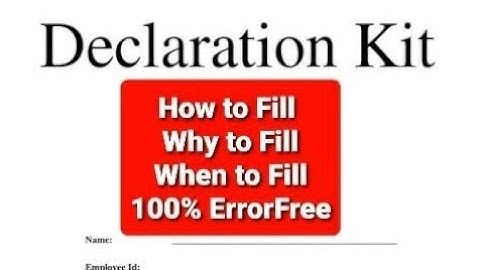 How to Fill declaration kit in TCS || Declaration kit TCS || TCS