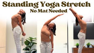 Quick 5 Min Standing Yoga Stretch For Beginners R&B Vibes Black Woman Yoga Instructor