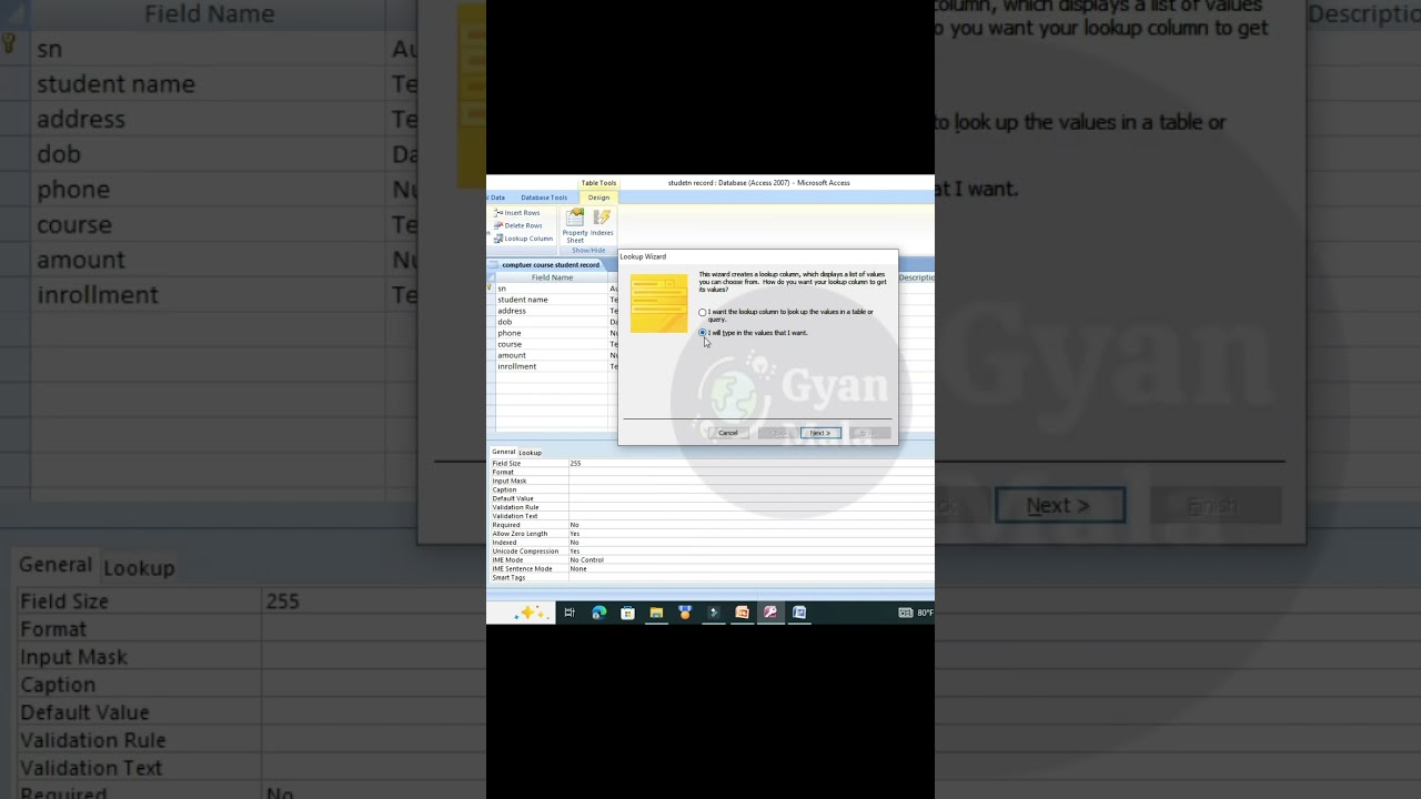 How to Use the Lookup Wizard in Microsoft Access | Field Properties Guide