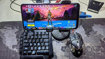 Fortnite spelen op telefoon met toetsenbord en muis