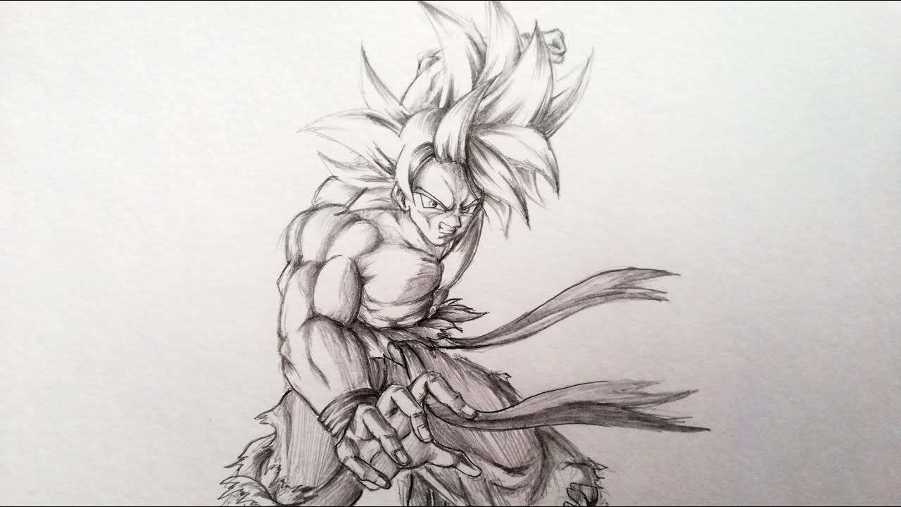 How To Draw Goku Ultra Instinct || Dragon Ball || Vẽ Goku Bản Năng Vô Cực -  Youtube