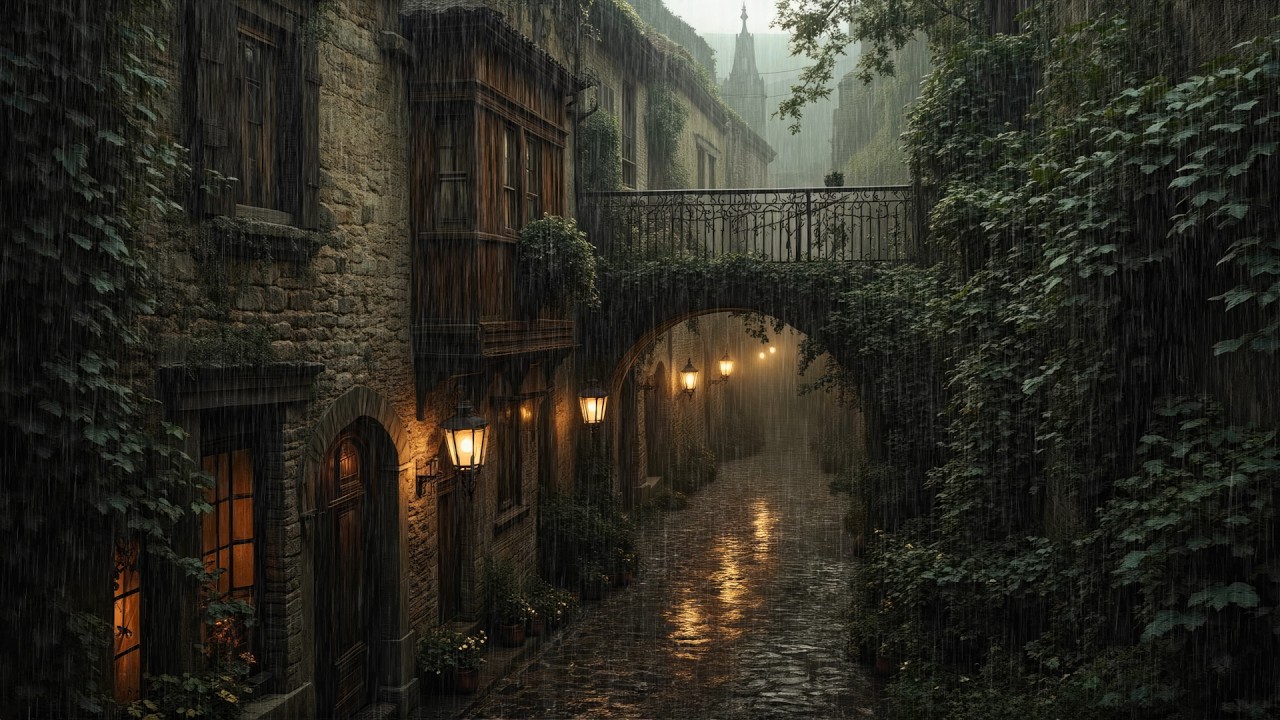 A Passage Through Rain and Ivy | Dark Academia Writing Music & Ambient Piano for Reading