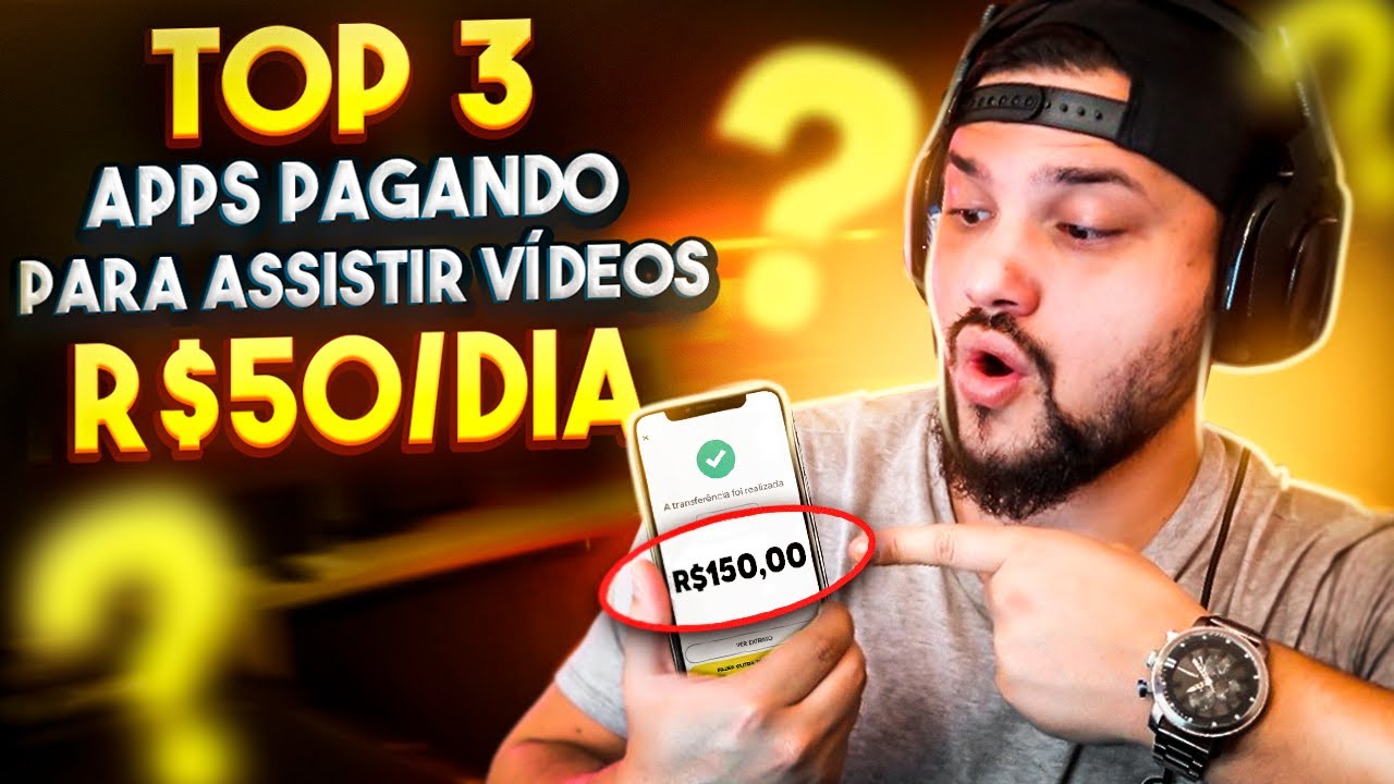 TOP 3 APP para GANHAR DINHEIRO ASSISTINDO VÍDEOS – PRA SACAR R$50 HOJE!