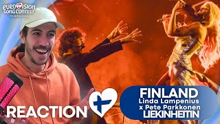 🇫🇮 Linda Lampenius \u0026 Pete Parkkonen - LIEKINHEITIN REACTION Finland Eurovision 2026 (SUBTITLED)