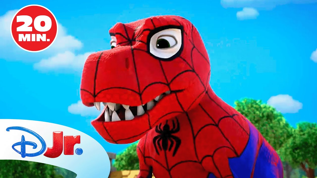 Los mejores momentos de Spidey y sus dino-poderes 🦖🕷️ | ESPECIAL DINOSAURIOS | @DisneyJuniorES