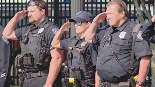 Lewiston police officers give final salute for retiring chief