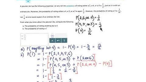 The curious die, Elementary Statistics in ALEKS