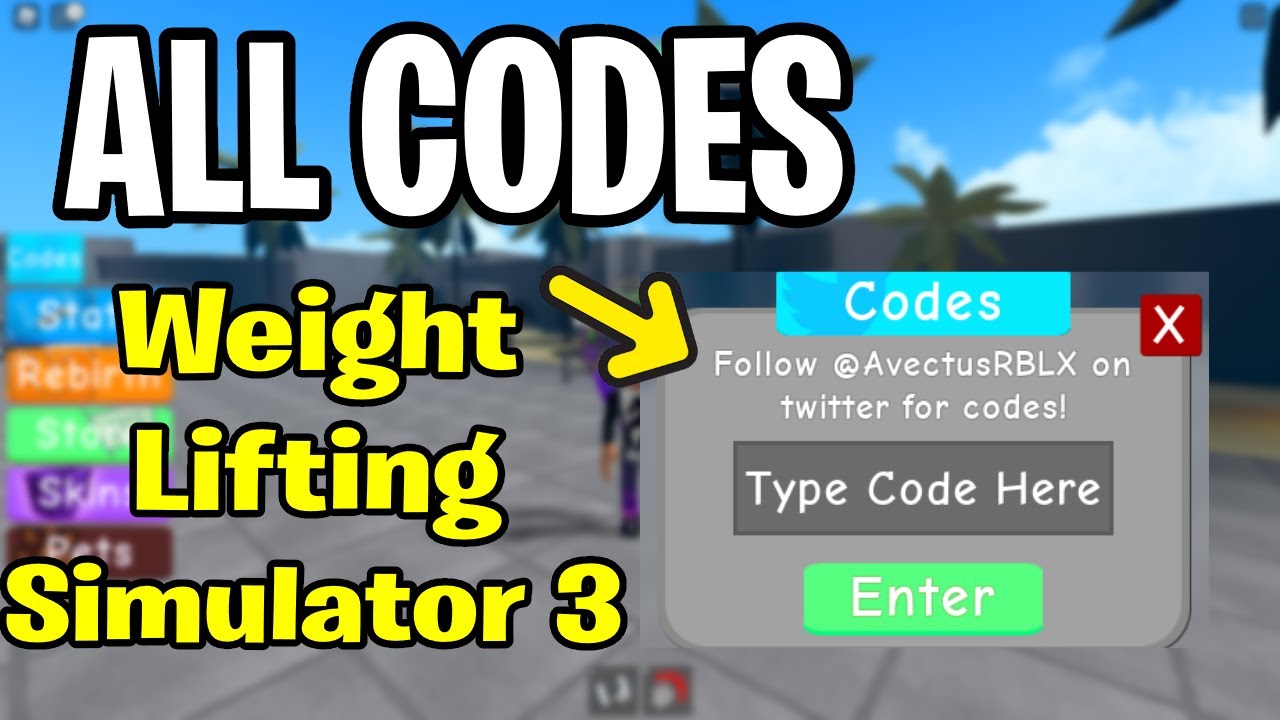 ALL CODES Weight Lifting Simulator 3 ROBLOX YouTube