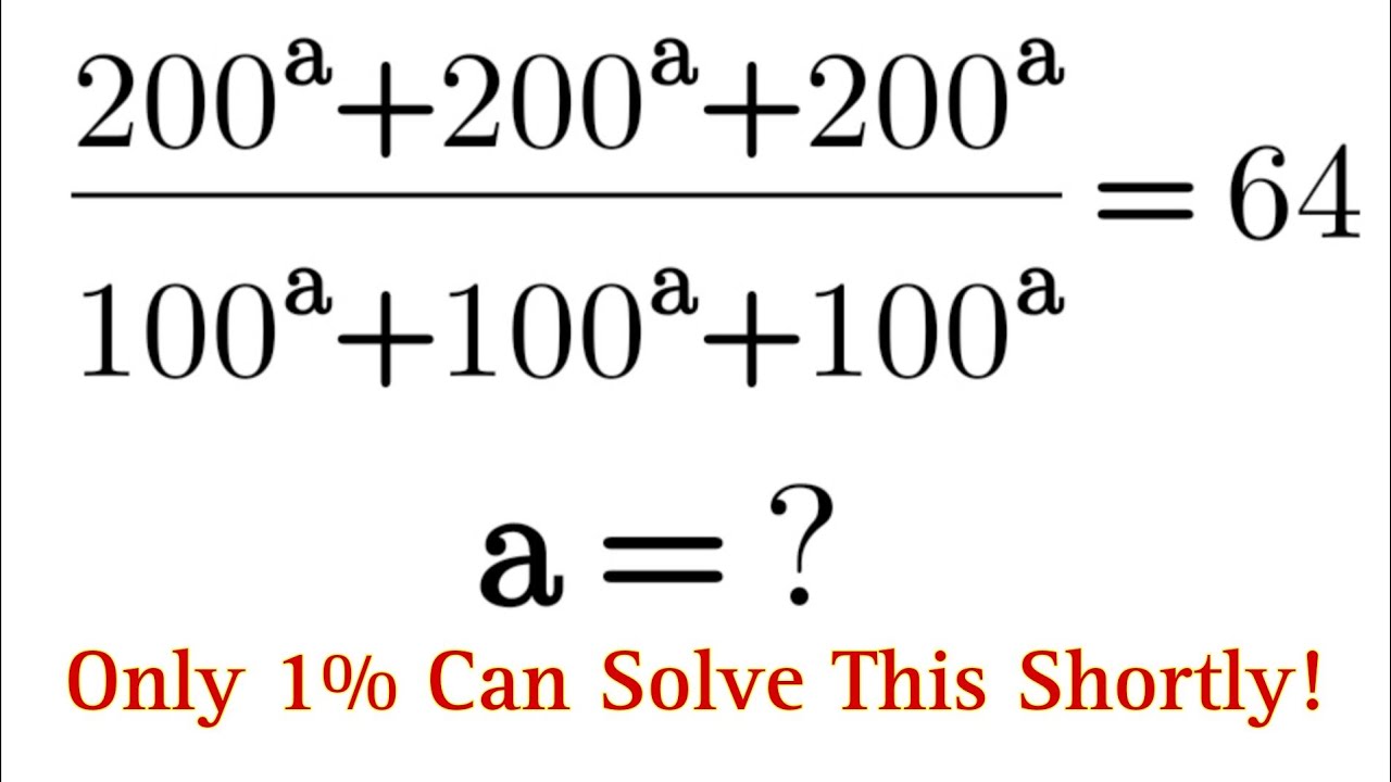 Math Question. Usa USA | A Beautiful Tricky Olympic Math Question | Can You Solve This In ...