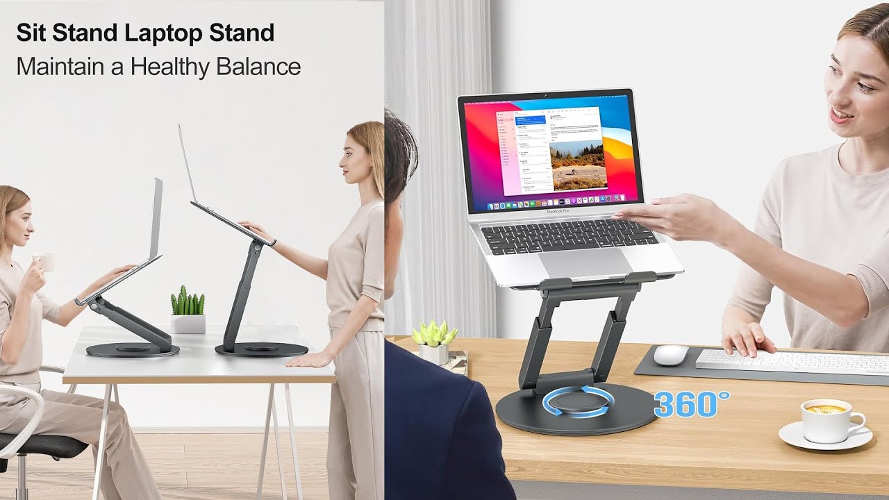 Telescopic Laptop Stand for Desk,  Height Adjustable, Portable Riser Holder for Good Posture