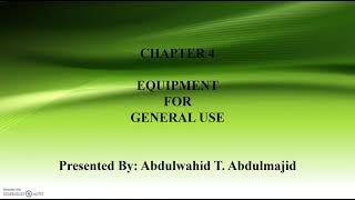 PEC CHAPTER 4 EQUIPMENT FOR GENERAL USE