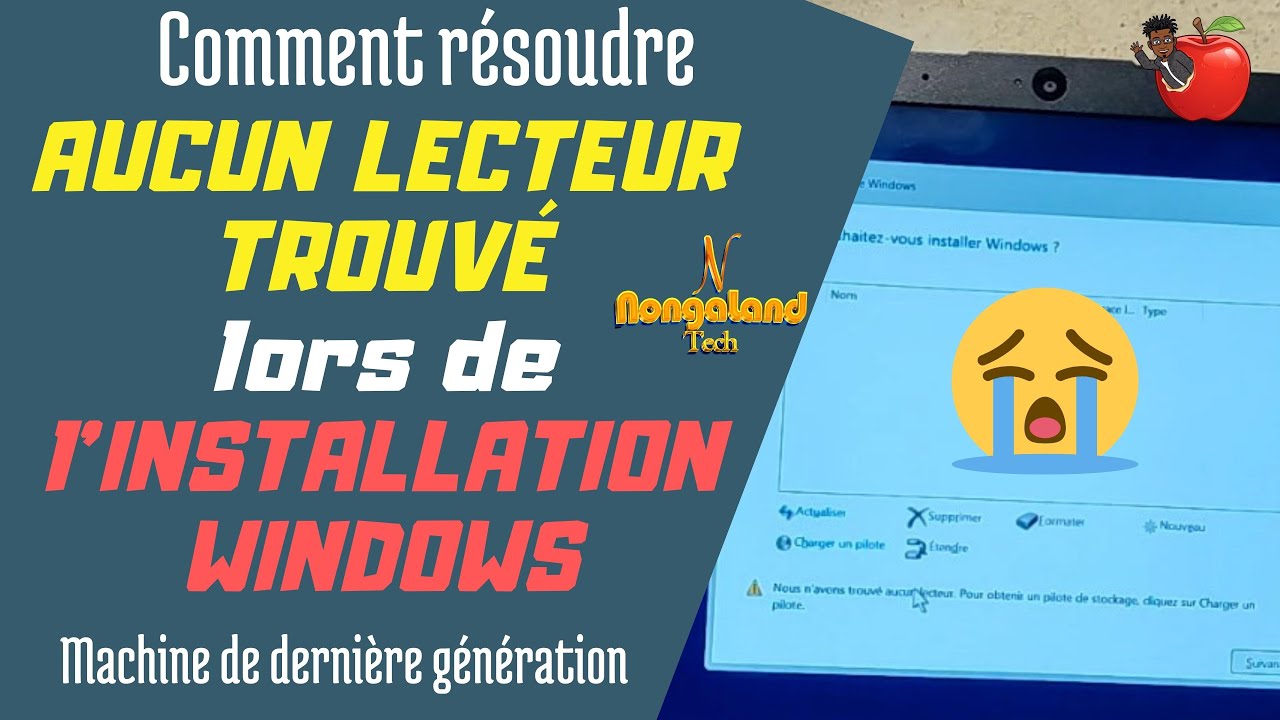 Comment r soudre aucun lecteur trouv lors de l installation de windows