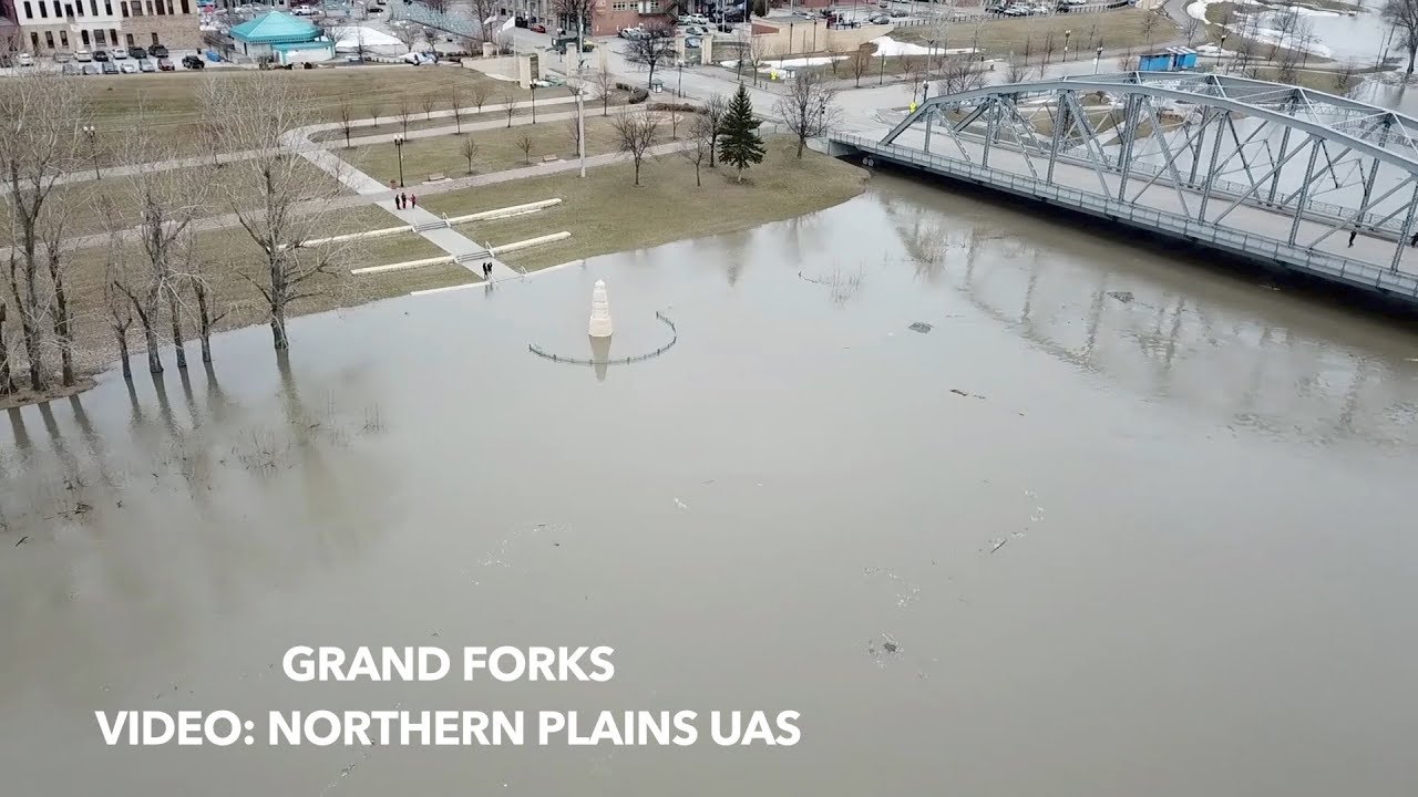 A View From Above Flooded Red River In Grand Forks-East Grand Forks