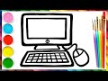How to draw computer / Рисованные компьютер для детей / Bolalar uchun kompyuter rasmini chizish