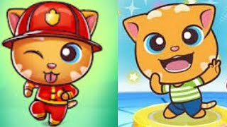 Talking Tom Candy Run Skater Ginger & Fireman Ginger vs Roy Raccoon Gameplay Android ios