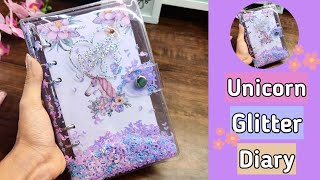Diy glitter diary making at home/ how to make unicorn glitter diary/ diy diary/ Anku art and craft screenshot 5