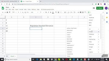 Google Sheets - Finding Population Standard Deviation