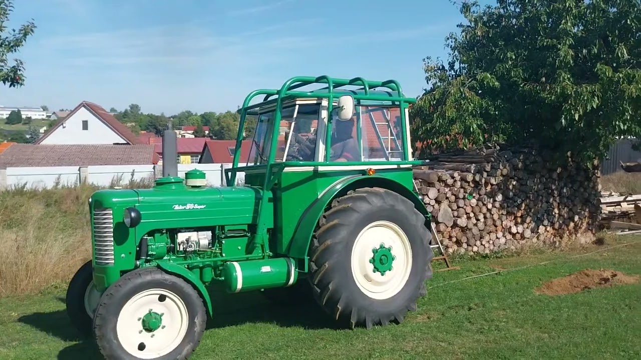 Porážení a tahání stromu zetor 50